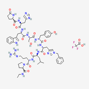 Chemical structure of (Des-Gly¹⁰,D-Tyr⁵,D-His(Bzl)⁶,Pro-NHEt⁹)-LHRH