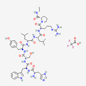 Chemical structure of (Des-Pyr¹,Des-Gly¹⁰,D-Leu⁶,Pro-NHEt⁹)-LHRH