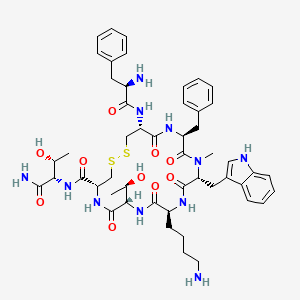 Chemical structure of (D-Phe⁵,Cys⁶,¹¹,N-Me-D-Trp⁸)-Somatostatin-14 (5-12) amide