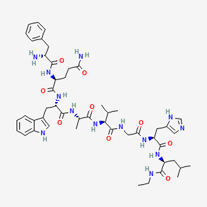 Chemical structure of (D-Phe⁶,Leu-NHEt¹³,des-Met¹⁴)-Bombesin (6-14)