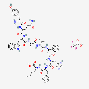 Chemical structure of (D-Tyr⁶,βPhe¹¹,Phe¹³,Nle¹⁴)-Bombesin (6-14) (free acid)