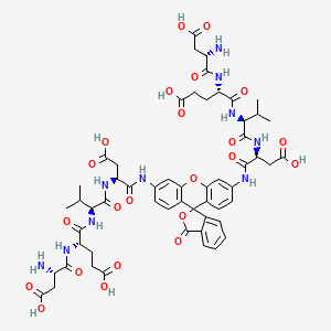 Chemical structure of (H-Asp-Glu-Val-Asp)₂-Rhodamine 110