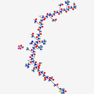 Chemical structure of (Lys(Ac)⁵,⁸,¹²,¹⁶)-Histone H4 (1-25)-Gly-Ser-Gly-Ser-Lys(biotinyl)