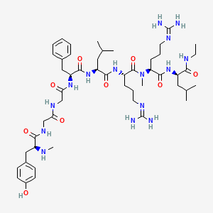Chemical structure of (N-Me-Tyr¹,N-Me-Arg⁷,D-Leu-NHEt⁸)-Dynorphin A (1-8)