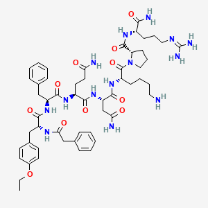 Chemical structure of (Phenylac¹,D-Tyr(Et)²,Lys⁶,Arg⁸,des-Gly⁹)-Vasopressin