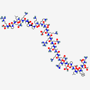 Chemical structure of (Ser(Ac)³)-Ghrelin (mouse, rat)