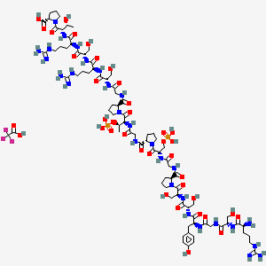Chemical structure of (Ser(PO₃H₂)²⁰²,Thr(PO₃H₂)²⁰⁵)-Tau Peptide (194-213)