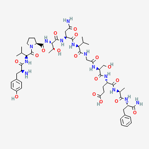 Chemical structure of (TYR27)-alpha-CGRP (27-37) (RAT)