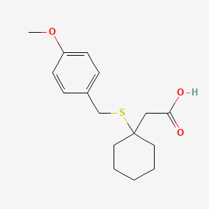 Chemical structure of [1-(4-Methoxy-benzylsulfanyl)-cyclohexyl]-acetic acid