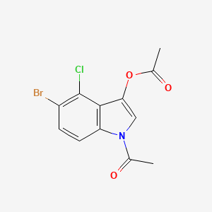 Chemical structure of 1-Acetyl-5-bromo-4-chloro-1H-indol-3-yl acetate