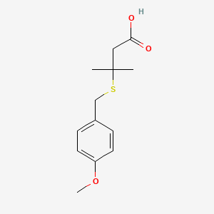 Chemical structure of 3-(4-Methoxy-benzylsulfanyl)-3-methyl-butyric acid
