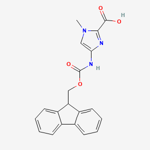 Chemical structure of 4-(Fmoc-amino)-1-methyl-1H-imidazole-2-carboxylic acid