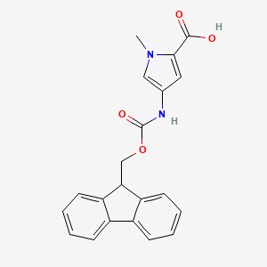 Chemical structure of 4-(Fmoc-amino)-1-methyl-1H-pyrrole-2-carboxylic acid