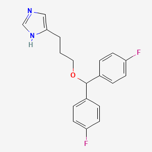 Chemical structure of 4-{3-[Bis-(4-fluoro-phenyl)-methoxy]-propyl}-1H-imidazole · HCl