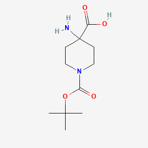 Chemical structure of 4-Amino-1-Boc-piperidine-4-carboxylic acid