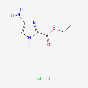 Chemical structure of 4-Amino-1-methyl-1H-imidazole-2-carboxylic acid-ethyl ester · HCl