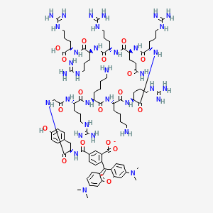 Chemical structure of 5(6)-TAMRA-HIV-1 tat Protein (47-57)