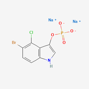 Chemical structure of 5-bromo-4-chloro-3-indolyl phosphate disodium salt