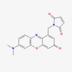 Chemical structure of 7-Dimethylamino-1-N-maleinimidomethyl-phenoxazone(-3)