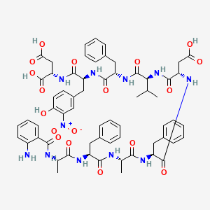 Chemical structure of Abz-Ala-Phe-Ala-Phe-Asp-Val-Phe-3-nitro-Tyr-Asp-OH