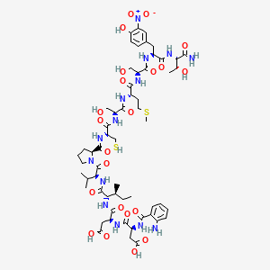Chemical structure of Abz-Asp-Asp-Ile-Val-Pro-Cys-Ser-Met-Ser-3-nitro-Tyr-Thr-NH₂
