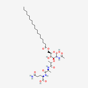 Chemical structure of Ac-(6-O-stearoyl)-muramyl-Ala-D-Glu-NH₂