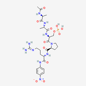 Chemical structure of Ac-Ala-Ala-Ser(PO₃H₂)-Pro-Arg-pNA