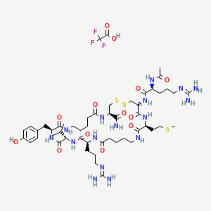 Chemical structure of Ac-Arg-Cys-Met-5-aminopentanoyl-Arg-Val-Tyr-5-aminopentanoyl-Cys-NH₂