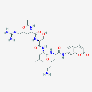 Chemical structure of Ac-Arg-Ser-Leu-Lys-AMC
