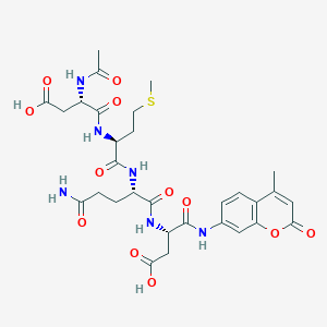 Chemical structure of Ac-Asp-Met-Gln-Asp-AMC