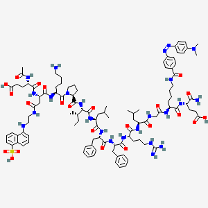 Chemical structure of Ac-Glu-Asp(EDANS)-Lys-Pro-Ile-Leu-Phe-Phe-Arg-Leu-Gly-Lys(DABCYL)-Glu-NH₂