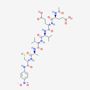 Chemical structure of Ac-Glu-Glu-Val-Val-Ala-Cys-pNA