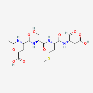 Chemical structure of Ac-Glu-Ser-Met-Asp-aldehyde (pseudo acid)