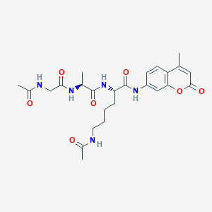 Chemical structure of Ac-Gly-Ala-Lys(Ac)-AMC