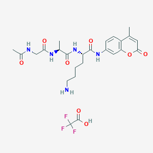 Chemical structure of Ac-Gly-Ala-Lys-AMC