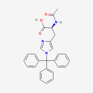 Chemical structure of Ac-His(1-Trt)-OH