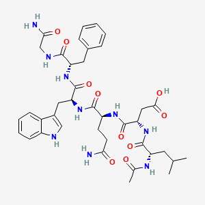 Chemical structure of Ac-Leu-Asp-Gln-Trp-Phe-Gly-NH₂