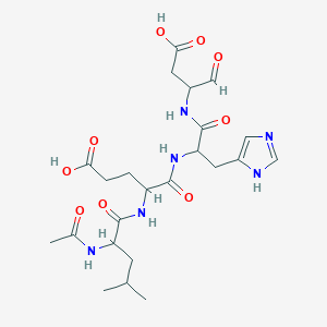 Chemical structure of Ac-Leu-Glu-His-Asp-aldehyde (pseudo acid)