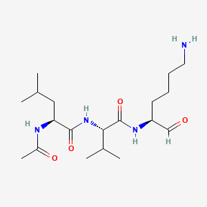 Chemical structure of Ac-Leu-Val-Lys-aldehyde