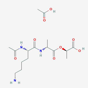 Chemical structure of Ac-Lys-D-Ala-D-lactic acid acetate