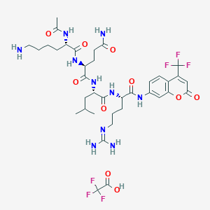 Chemical structure of Ac-Lys-Gln-Leu-Arg-AFC