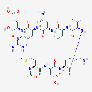 Chemical structure of Ac-Met-Asp-Lys-Val-Leu-Asn-Arg-Glu-OH