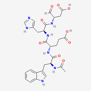 Chemical structure of Ac-Trp-Glu-His-Asp-aldehyde (pseudo acid)