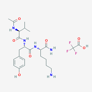 Chemical structure of Ac-Val-Tyr-Lys-NH₂