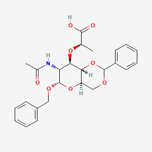 Chemical structure of Ac-α-benzyl-4,6-O-benzylidene-muramic acid