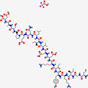 Chemical structure of Amyloid Bri Protein Precursor₂₇₇ (89-106)