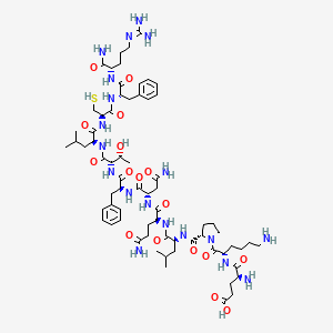 Chemical structure of Amyloid P Component (27-38) amide