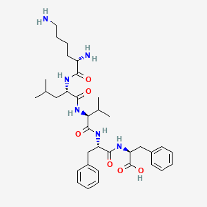 Chemical structure of h-Lys-leu-val-phe-phe-oh