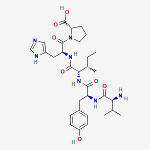 Chemical structure of Angiotensin II (3-7)