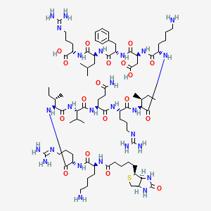 Chemical structure of Biotinyl-KR-12 (human)